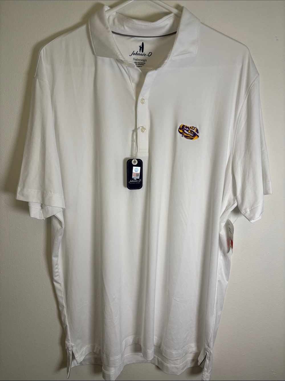Johnnie-O LSU Tigers Huron Performance Jersey Polo Tiger Eye Logo Size L